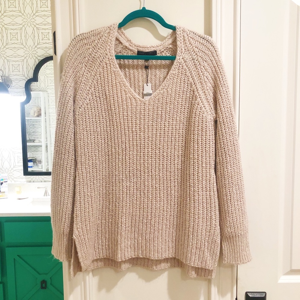 Sanctuary Tan Cable Knit Sweater